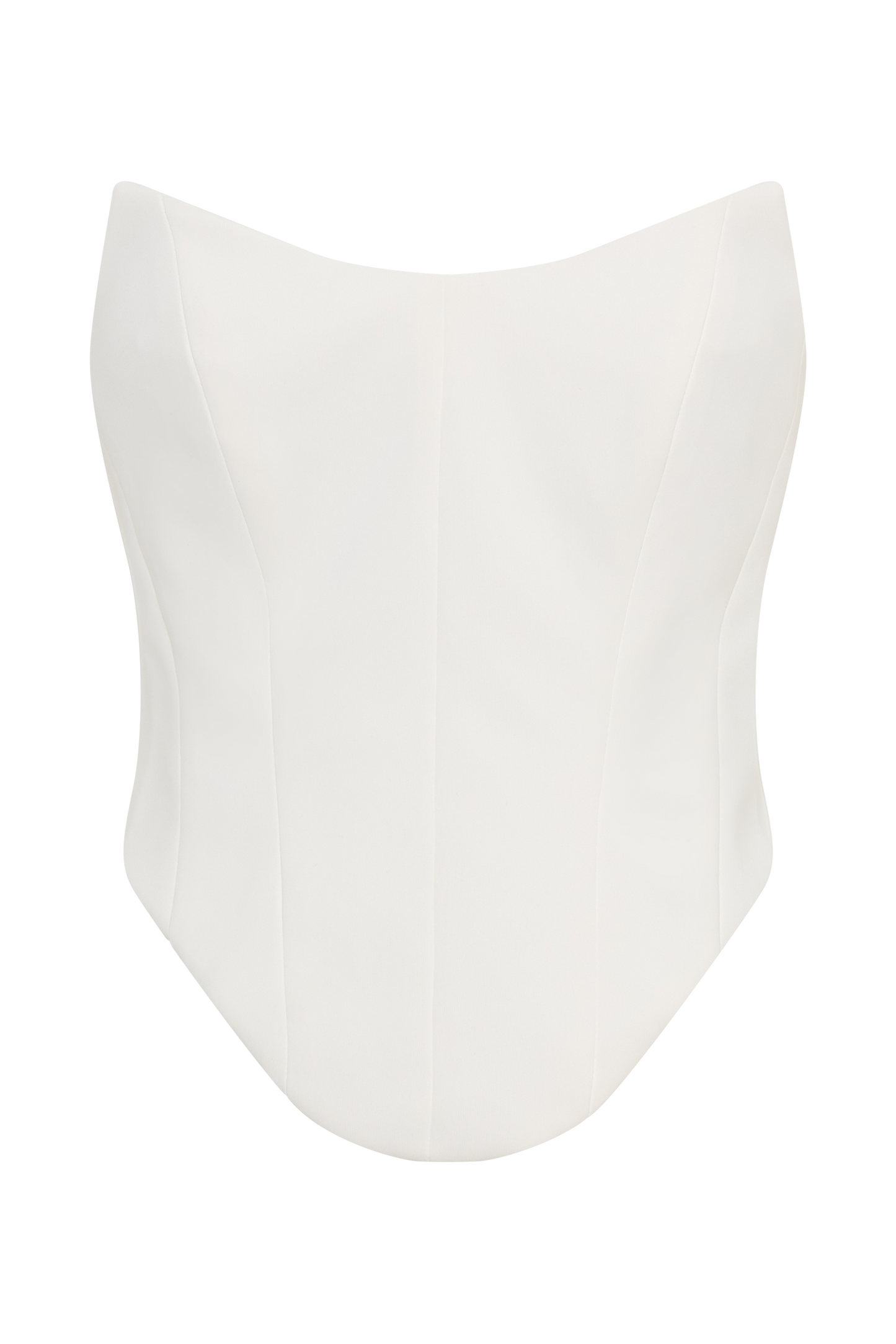 Karina Strapless Scuba Corset - White