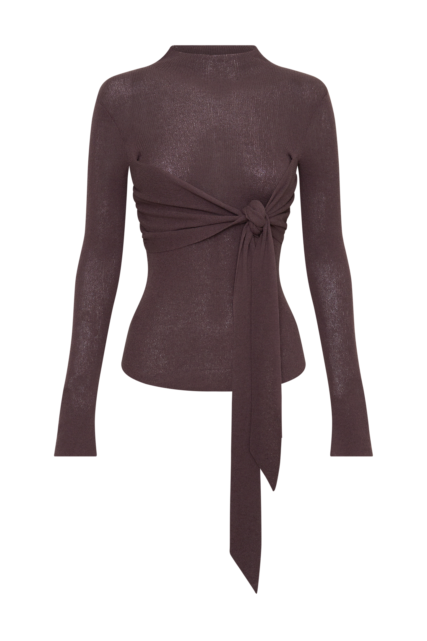 Lawson Wrap Knit Long Sleeve Top - Peppercorn