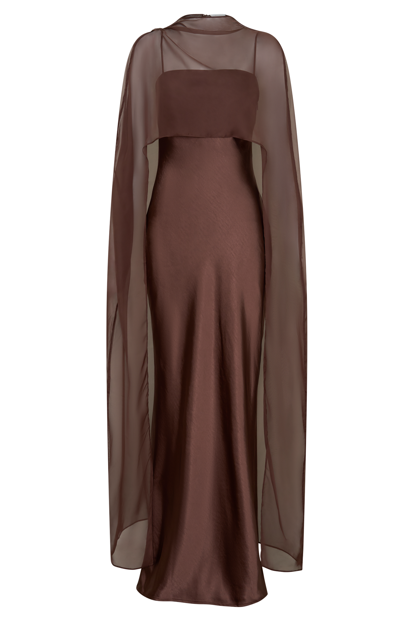 Martinne Chiffon Overlay Maxi Dress - Mocha