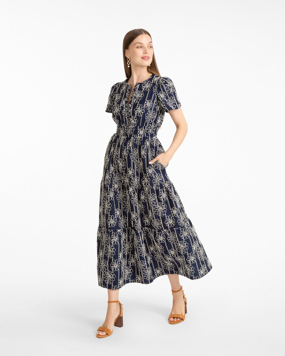 Hollie Midi Dress in Embroidery