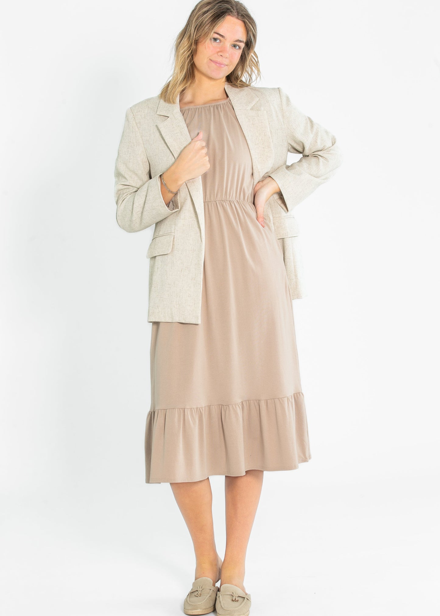 Amy Puff Sleeve Midi Dress - FINAL SALE