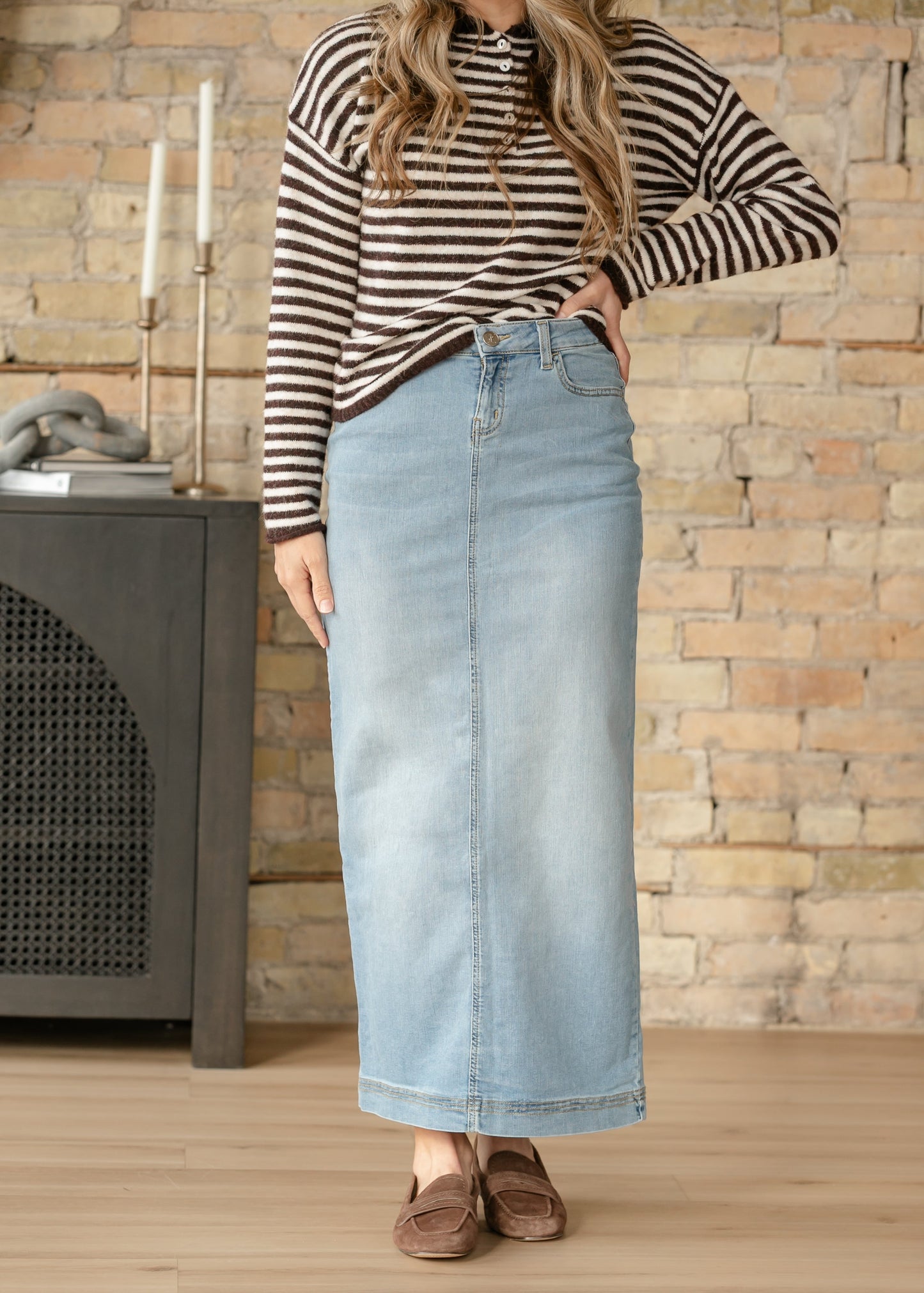 Bria Denim Maxi Skirt