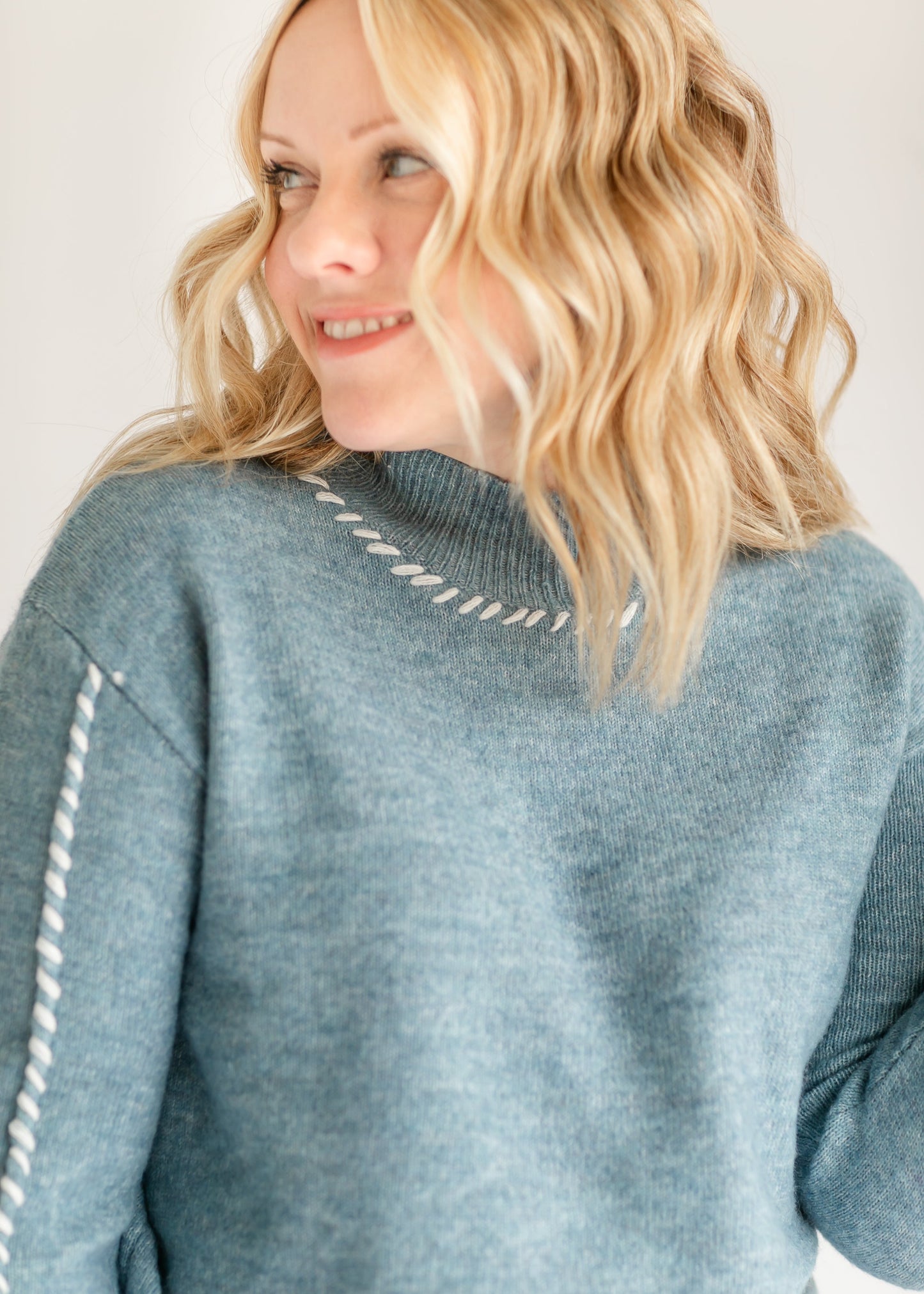 Britt Whip Stich Mockneck Sweater - FINAL SALE
