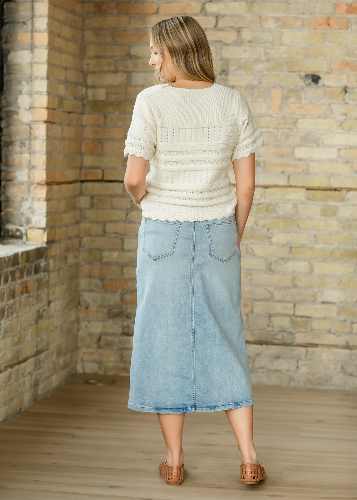 Button Front Denim Maxi Skirt - FINAL SALE