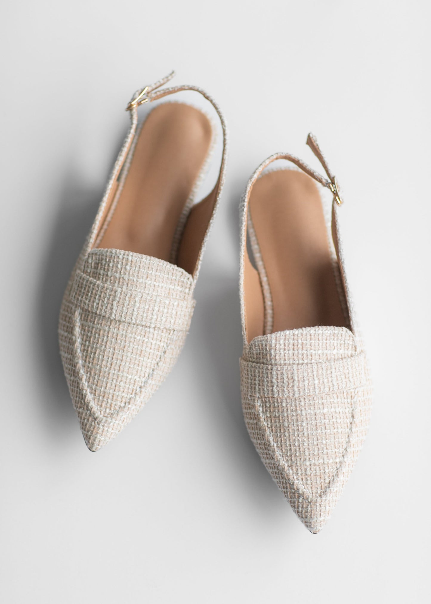 Casual Linen Pointed Toe Flat Mules - FINAL SALE