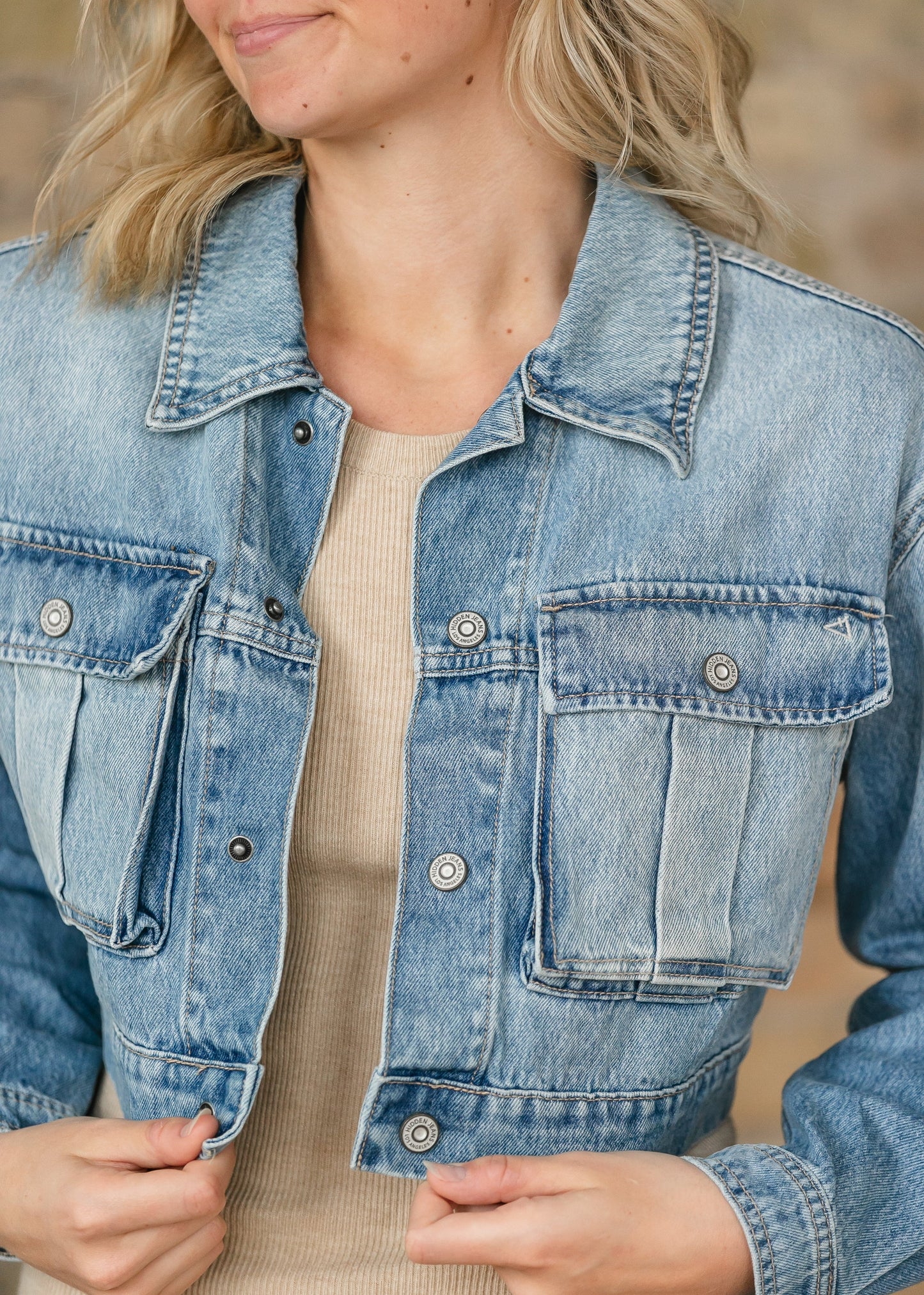 Cropped Cargo Denim Jacket - FINAL SALE