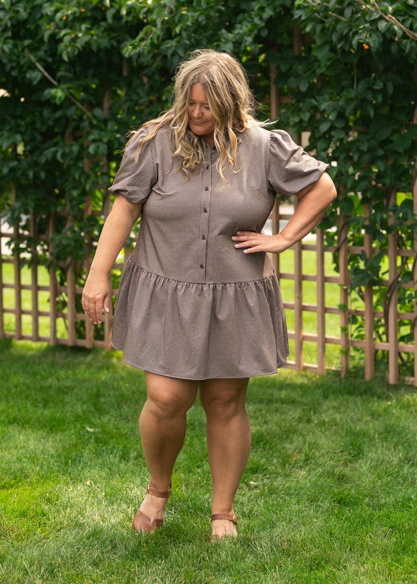 Esme Chocolate Check Dress - FINAL SALE