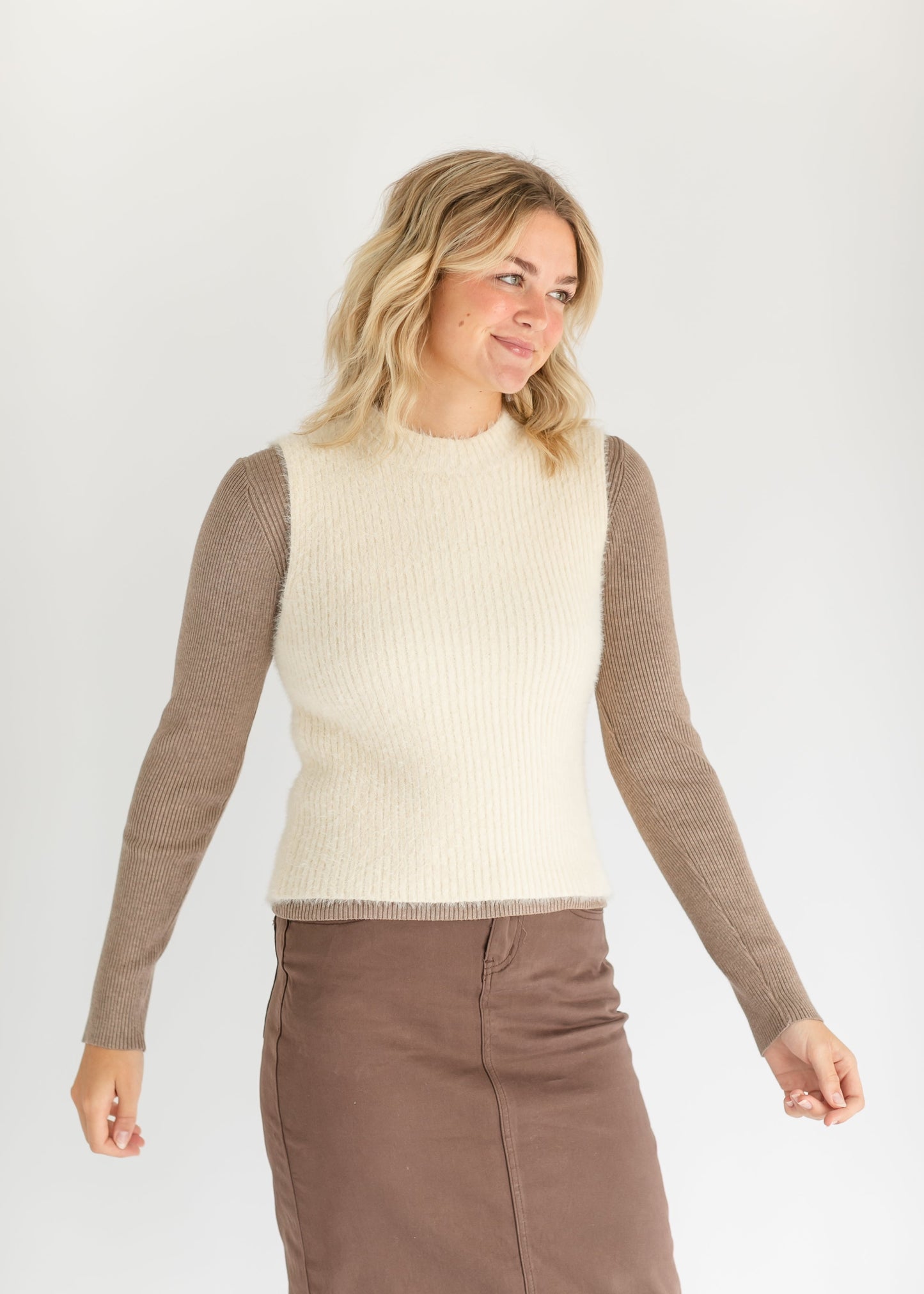 Fuzzy Soft Sweater Tank Top - FINAL SALE