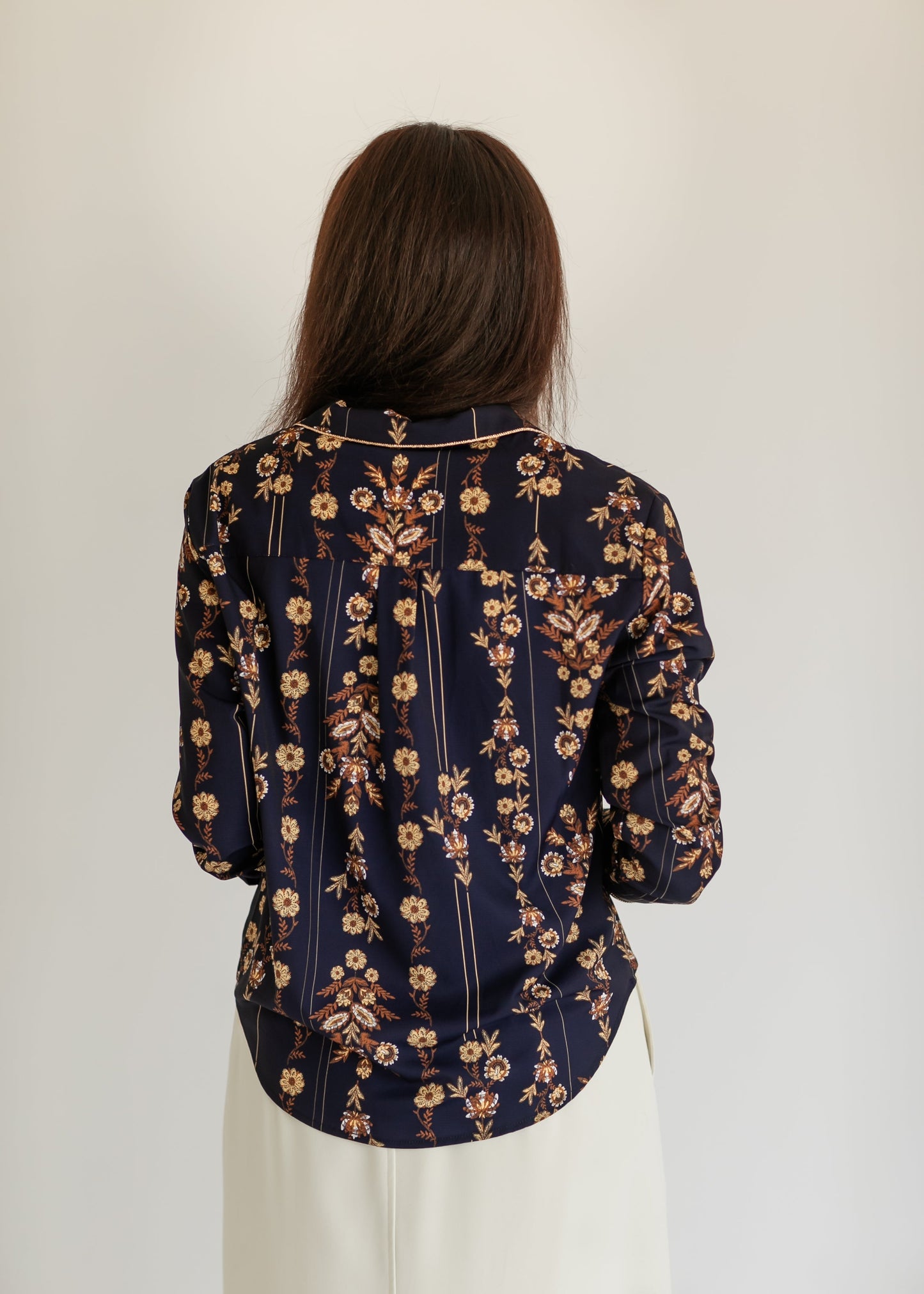 Long Sleeve Tapestry Print Button Up Top - FINAL SALE