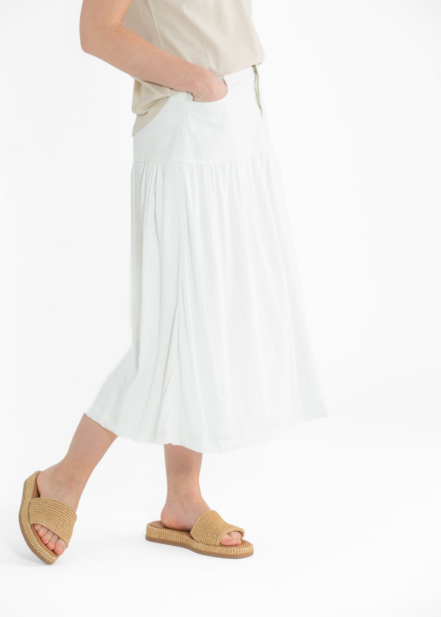 Mix Media Denim Midi Skirt - FINAL SALE