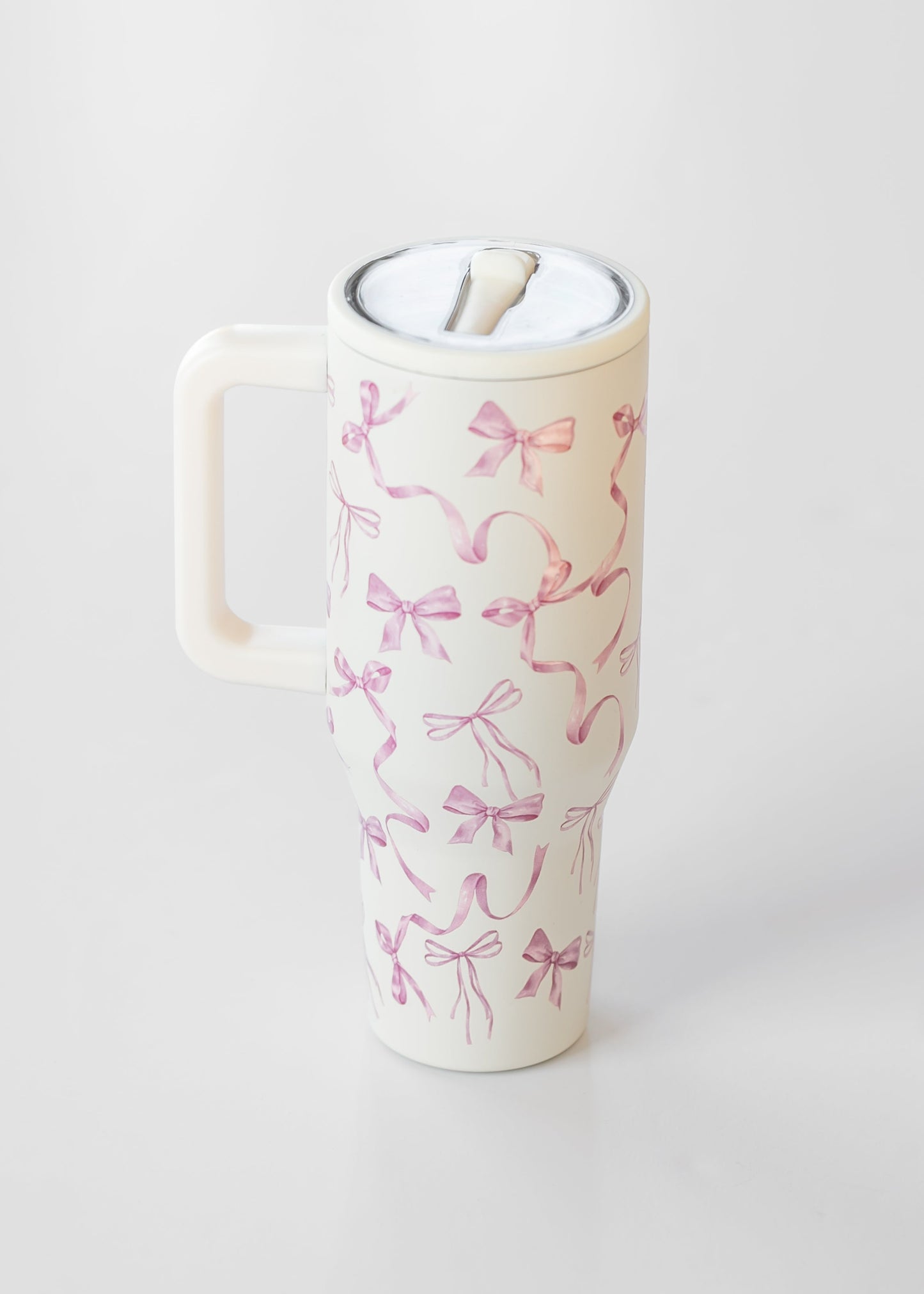 Pink Bow Spill Free Tumbler