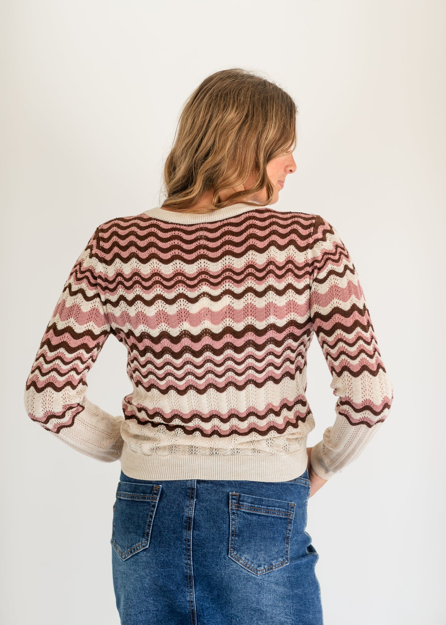 Pointelle Knit Crewneck Sweater - FINAL SALE