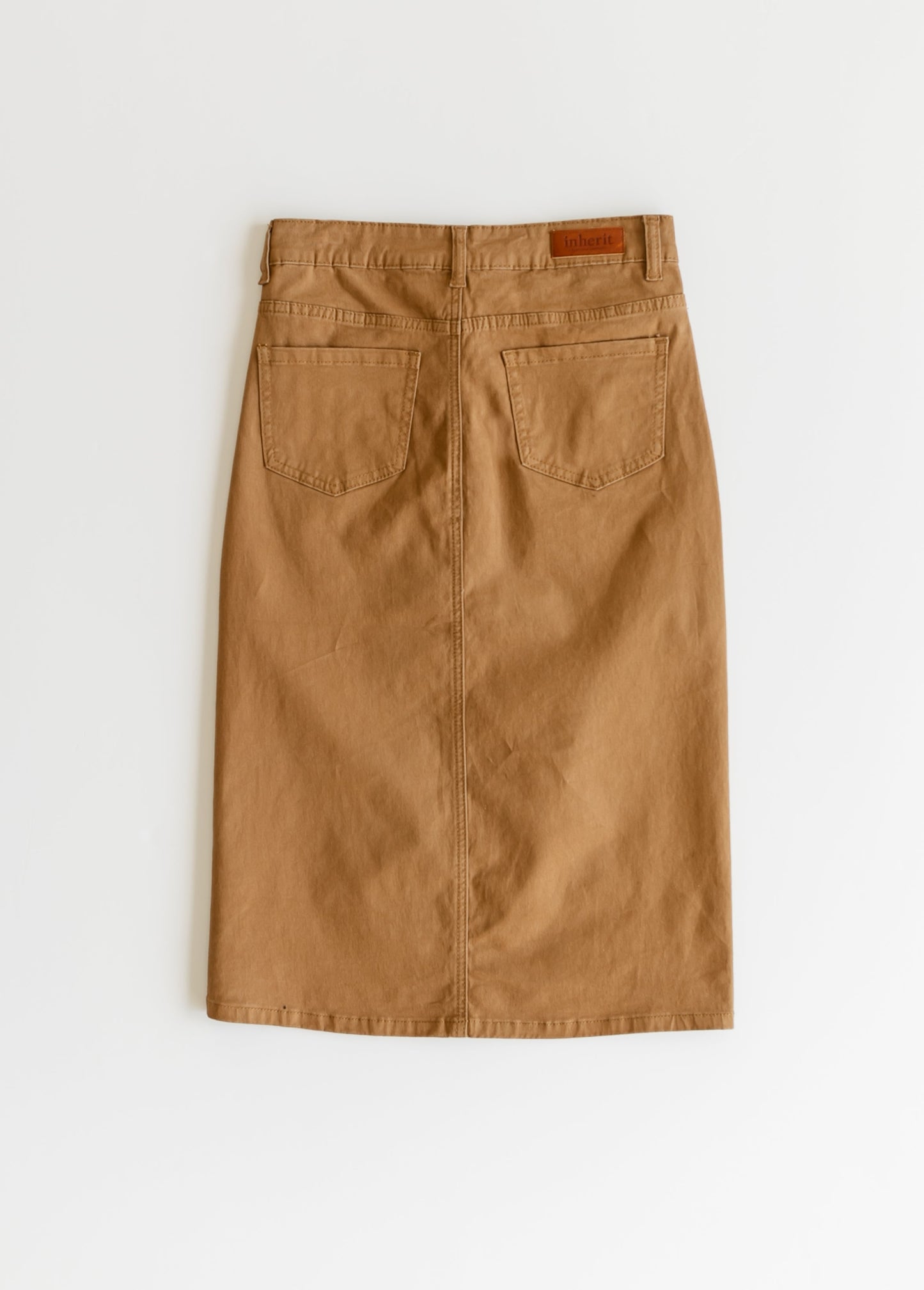 Remi Toasted Coconut Denim Midi Skirt - FINAL SALE