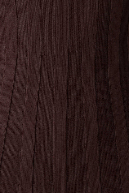 Pia Ribbed Strapless Maxi Dress - Chocolate