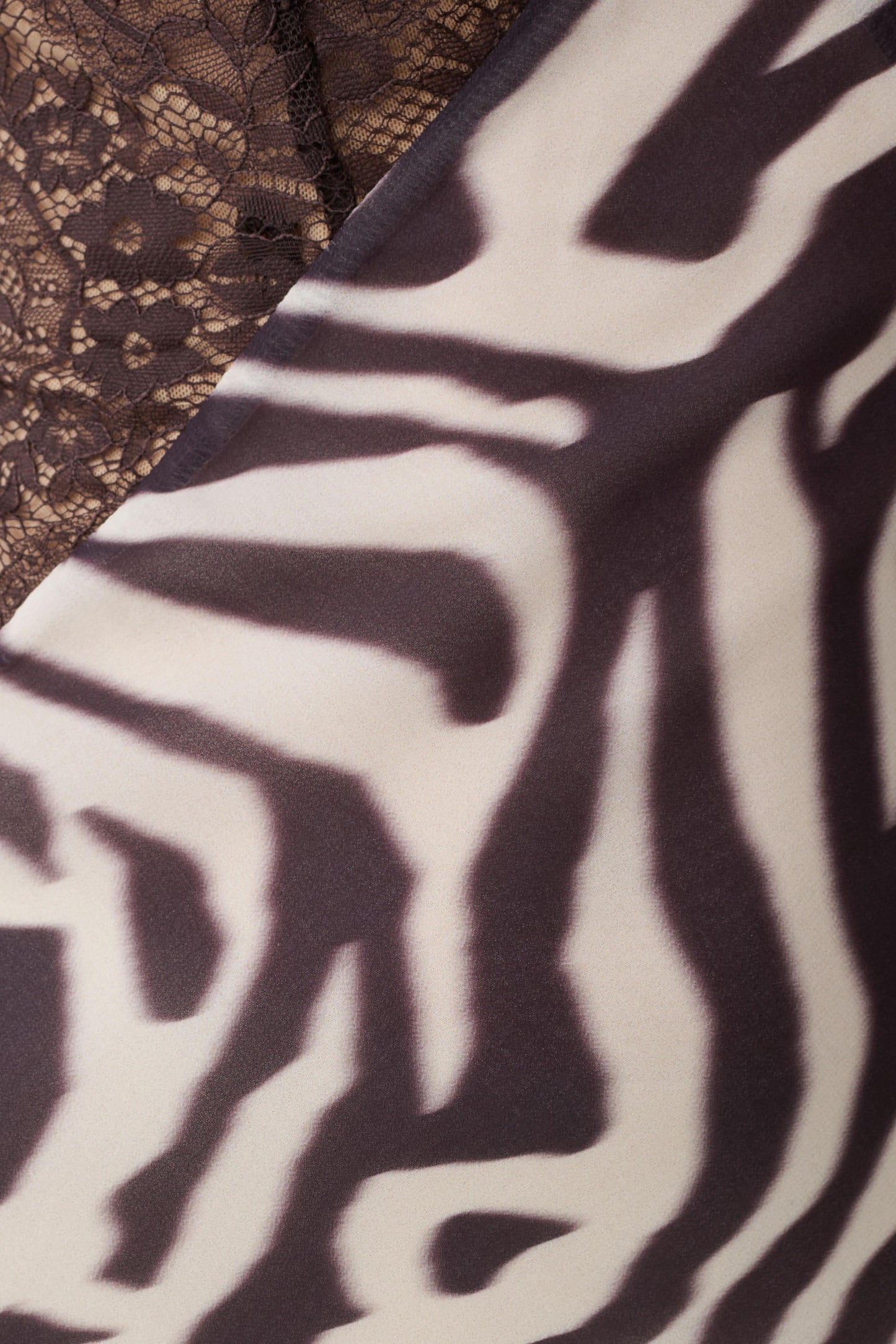 Angeline Lace And Chiffon Maxi Dress - Abstract Zebra Print