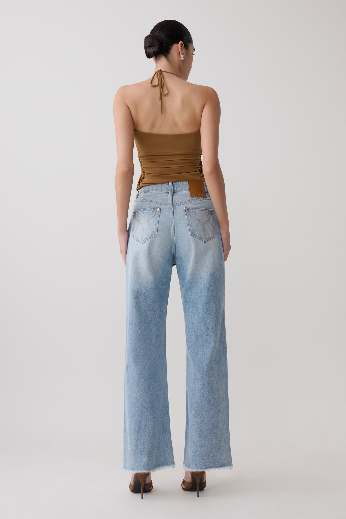 Sade Halter Top With Hardware - Caramel