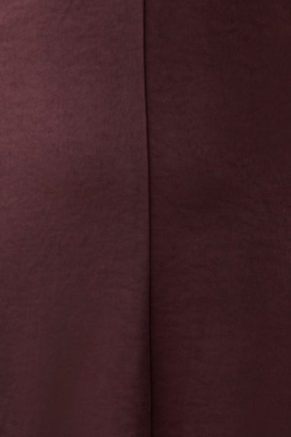Myla Draped Shoulders Satin Maxi Dress - Chocolate