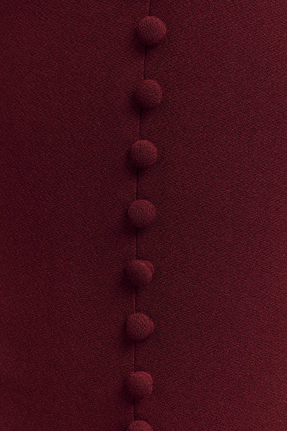 Annita Crepe Halter Midi Dress - Merlot