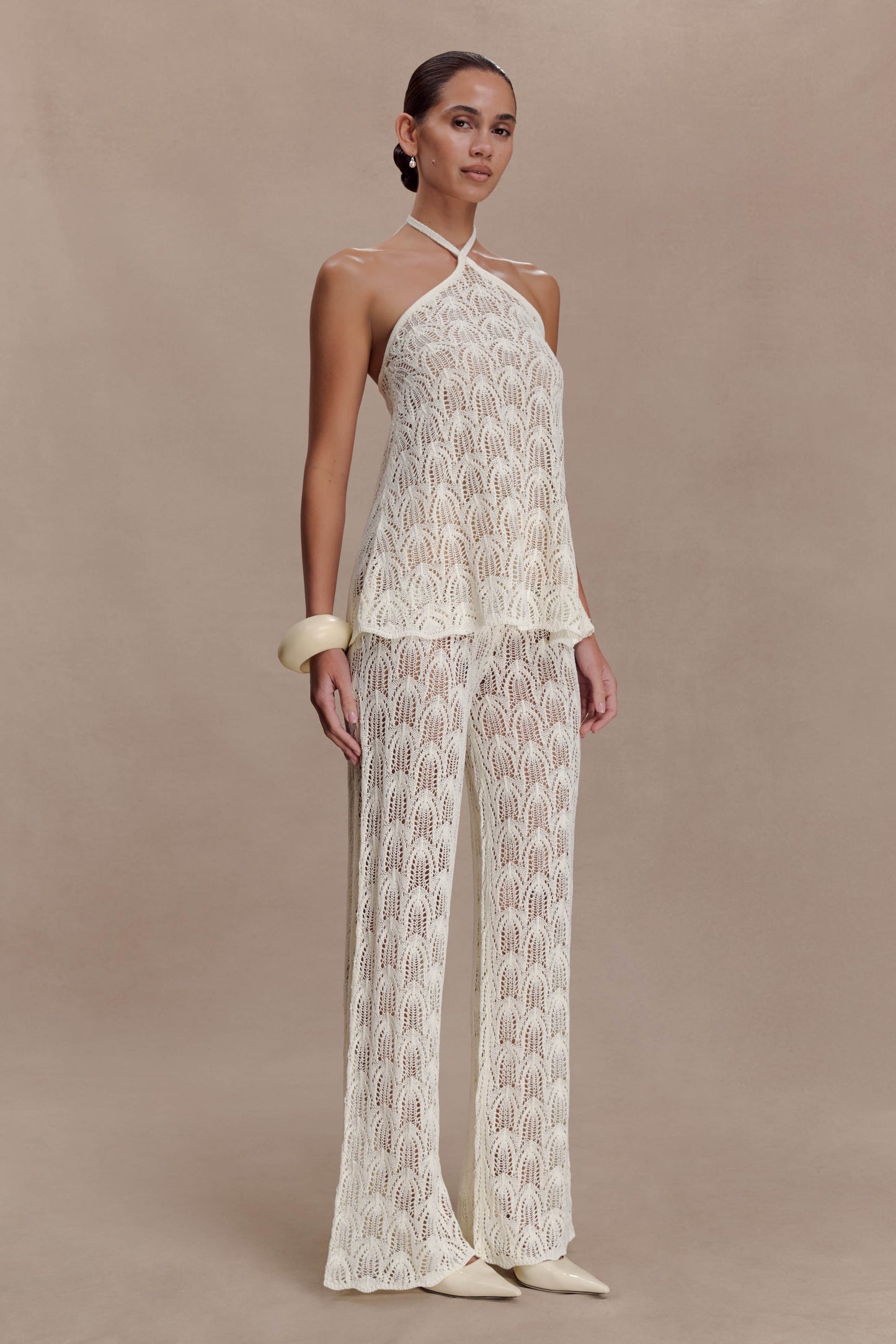 Glinda Crochet Pants - Ivory