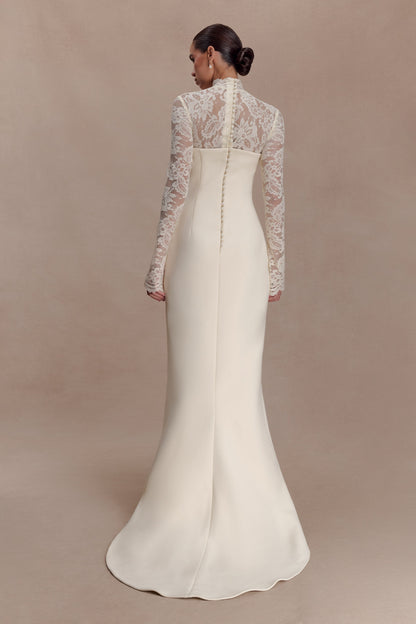 Aurelie Long Sleeve Lace Maxi Dress - Ivory