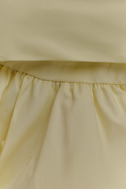 Amirah Strapless Bubble Crop Top - Lemon