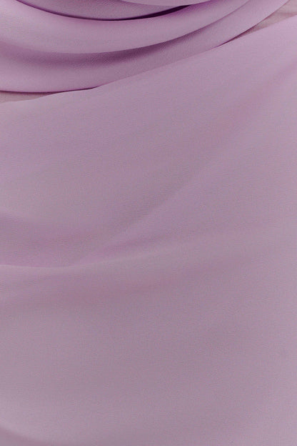 Daria Draped Chiffon Maxi Dress - Light Lilac