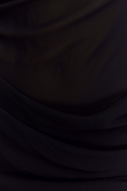 Daria Draped Chiffon Maxi Dress - Black