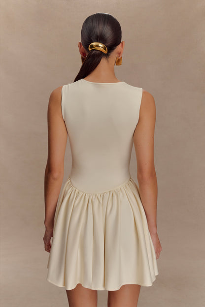 Sharon Scuba Jersey Mini Dress - Ivory