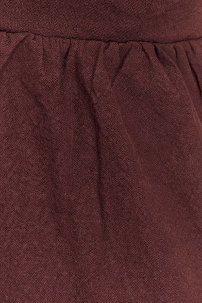 Janayia Cotton Beaded Top - Dark Espresso