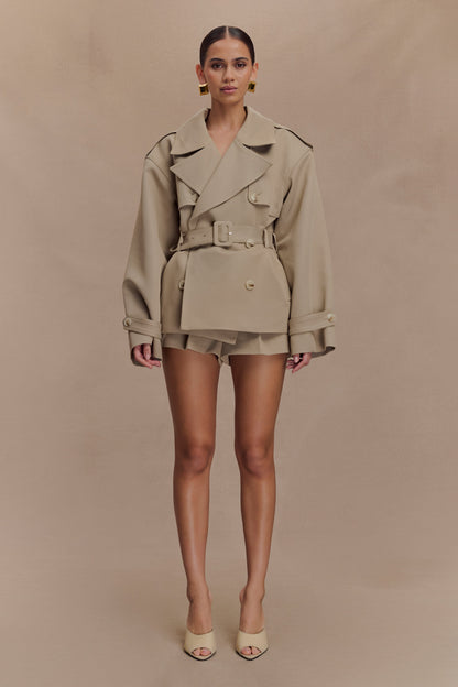 Alden High Waisted Short - Pebble