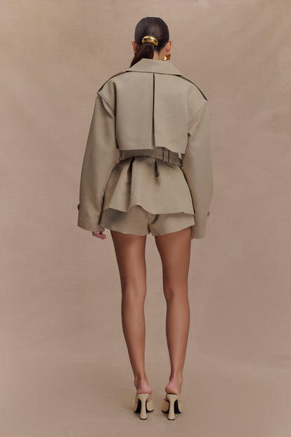 Alden Short Trench Jacket - Pebble