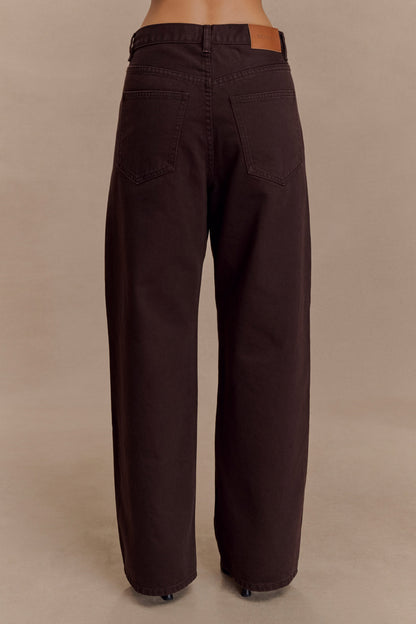 Mannon Mid Rise Denim Jeans - Chocolate