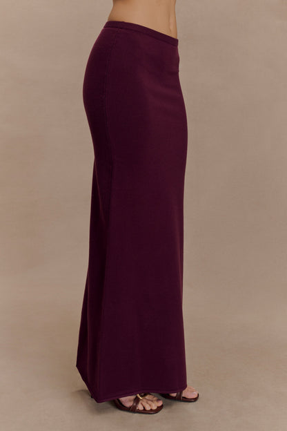 Miles Knit Maxi Skirt - Plum