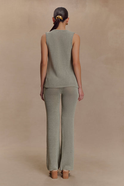 Malani Knit Top With Hardware - Sage