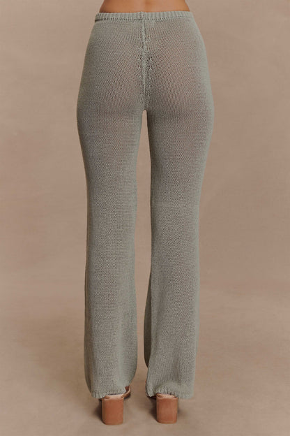 Malani Wide Leg Knit Pants - Sage