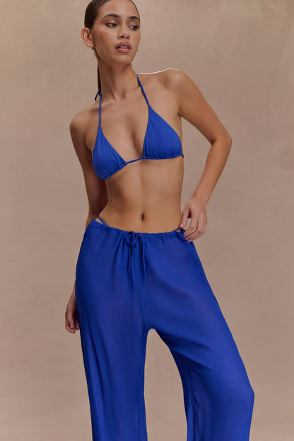 Tonya Sheer Straight Leg Pant - Cobalt Blue