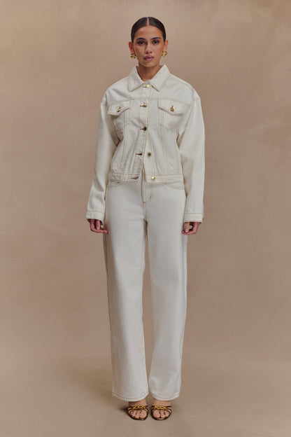 Mannon Mid Rise Denim Jeans - White