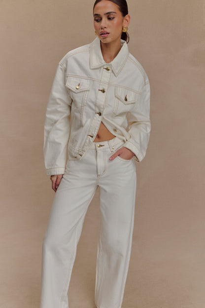 Mannon Mid Rise Denim Jeans - White