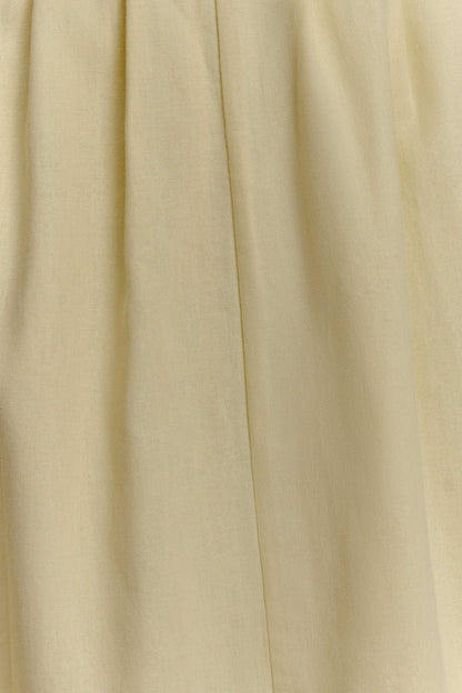 Aysha Buttoned Linen Midi Dress - Lemon