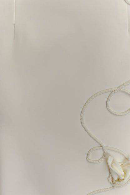 Virginia Suiting Embroidered Midi Dress - White