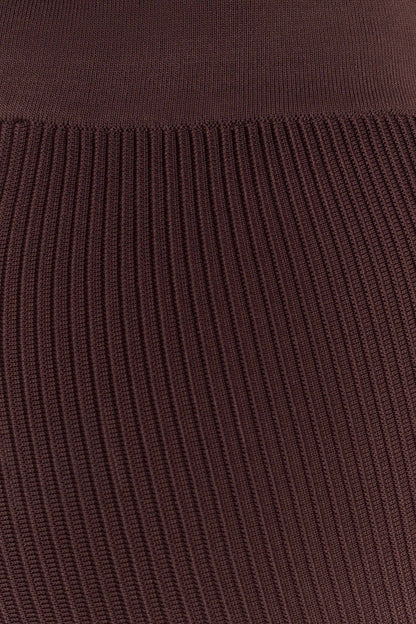 Elodie Ribbed Knit Pants - Chocolate
