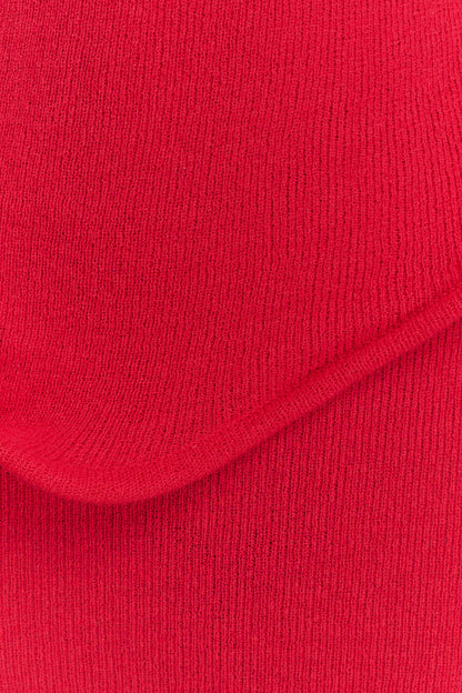 Caprice Halter Knit Maxi Dress - Red