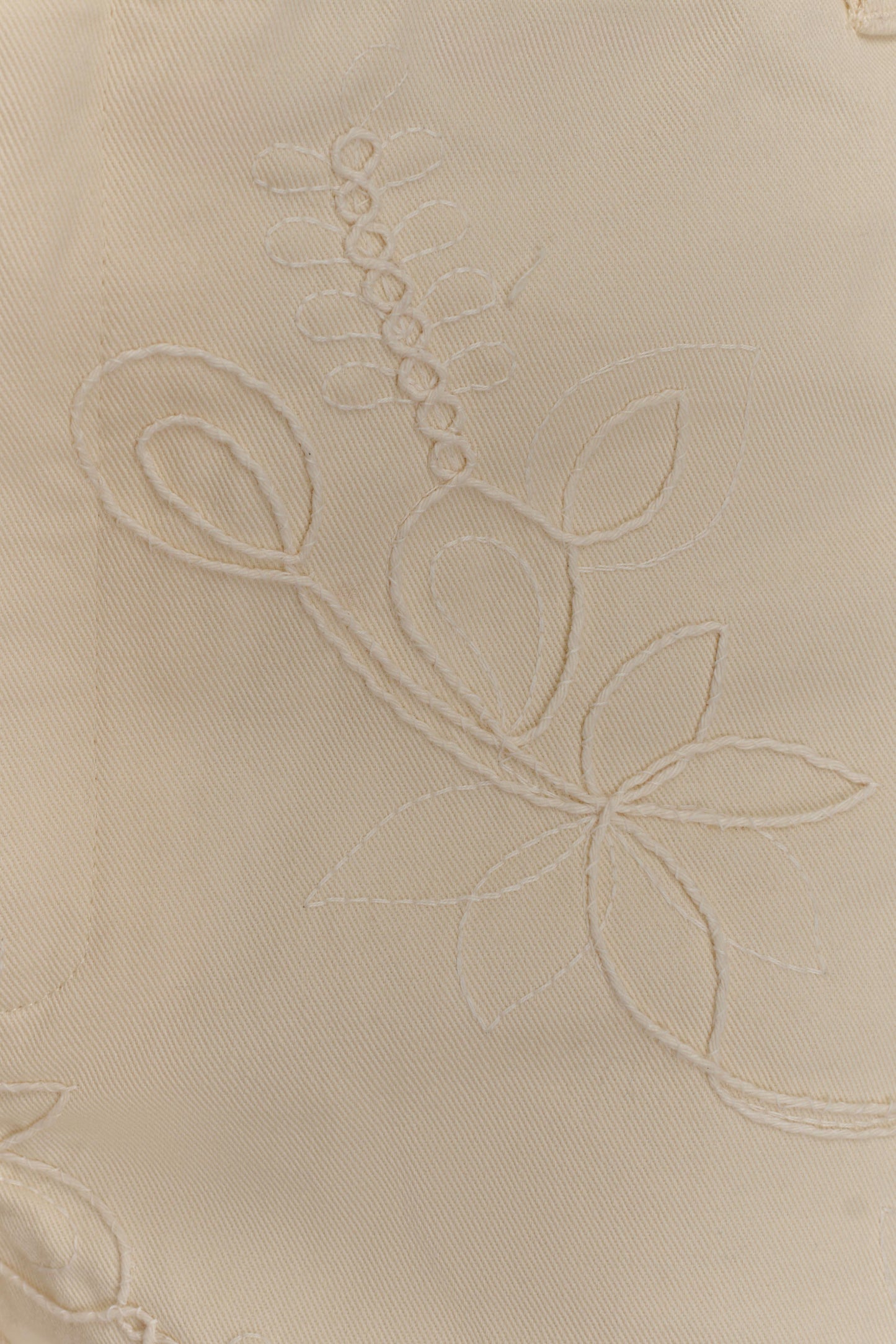 Ebony Embroidered Denim Corset - Cream