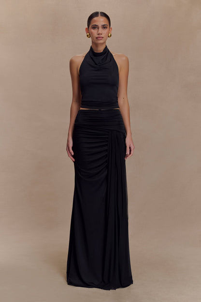 Calandra Slinky Maxi Skirt - Black