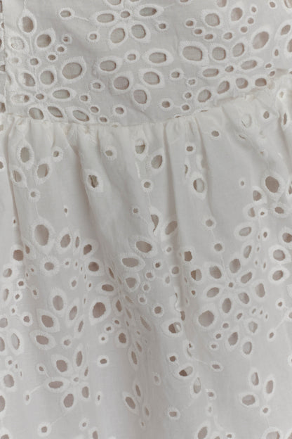 Carlina Broderie Mini Dress - White