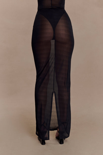 Aoife Mesh Maxi Skirt - Black