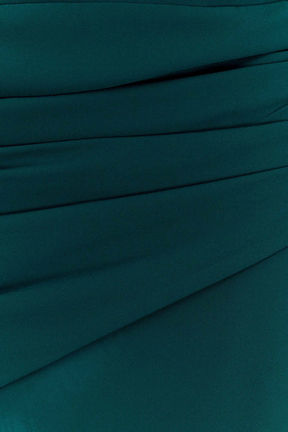 Giulia Chiffon Draped Mini Dress - Dark Emerald