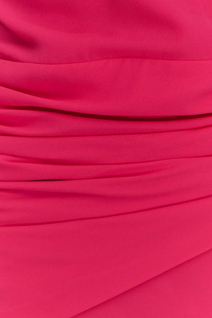 Giulia Chiffon Draped Mini Dress - Raspberry