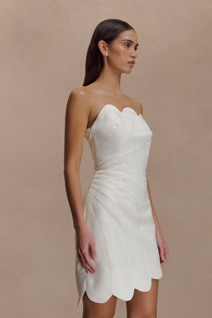 Atenea Satin Mini Dress - White
