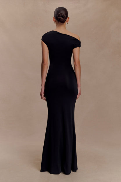 Kinsley Slinky Maxi Dress With Hardware - Black